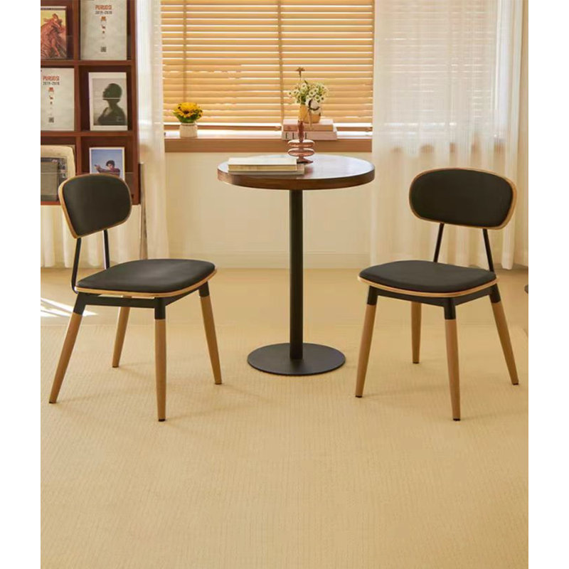 Chaise de salle à manger moderne et simple en bois massif à dossier multicouche