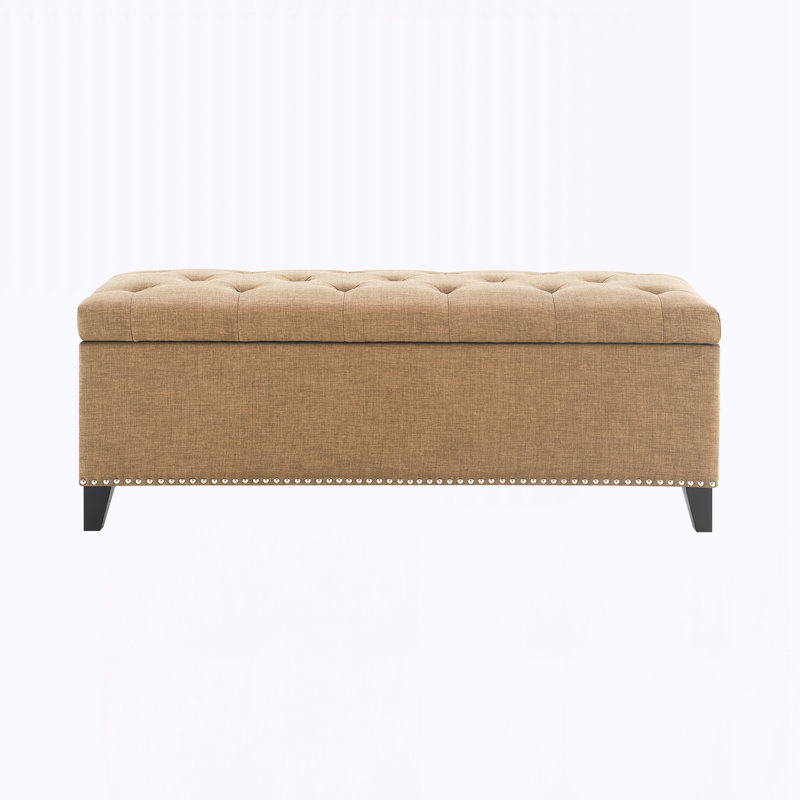 Repose-pieds avec rangement 47,5 po, Brun