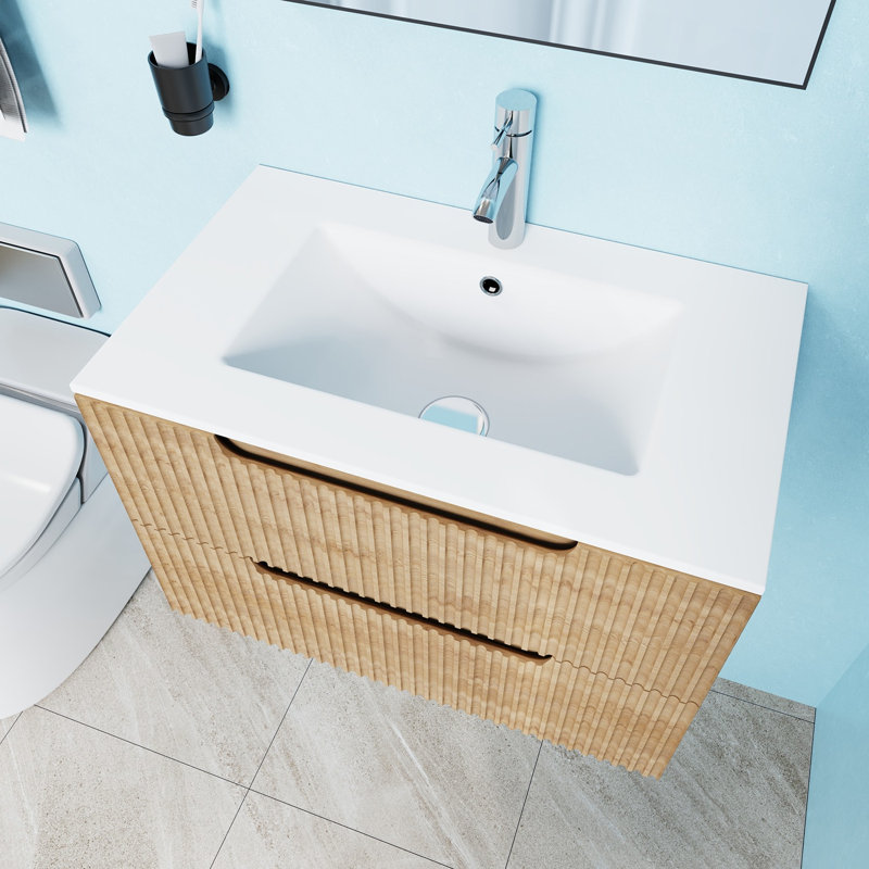 Ensemble de meuble-lavabo mural avec lavabo blanc, 30"