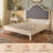 Solid Wood Bed Frame with Upholstered Headboard, Modern Design, No Box Spring Needed-1108145648-1108145654