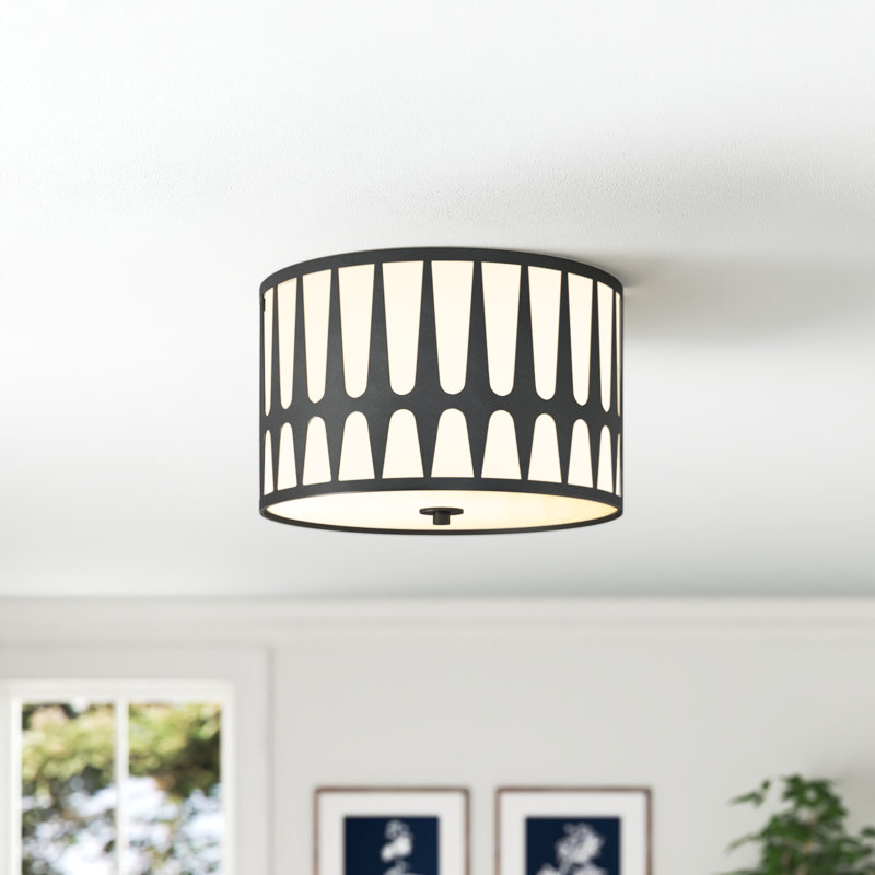 Athziri Silk Flush Mount, Black