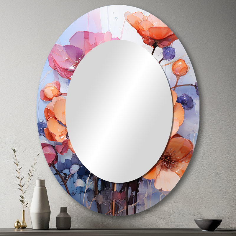 Laxman - Miroir floral en métal, 43 po x 33 po