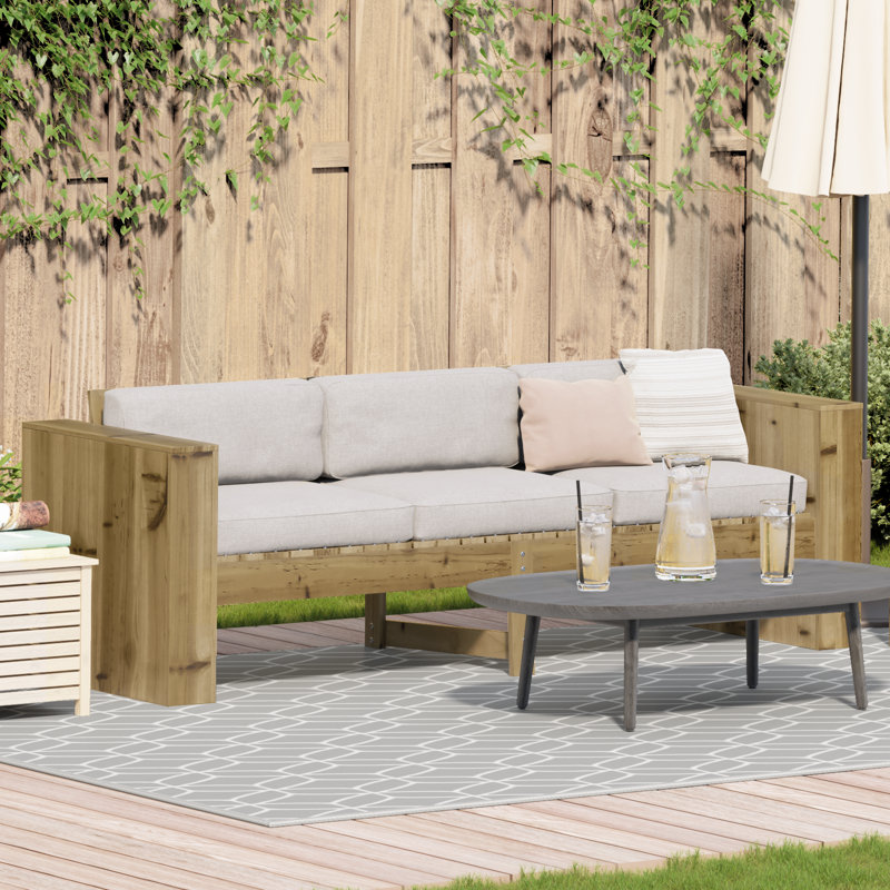 185.5cm Wide Patio Sofa, Brown