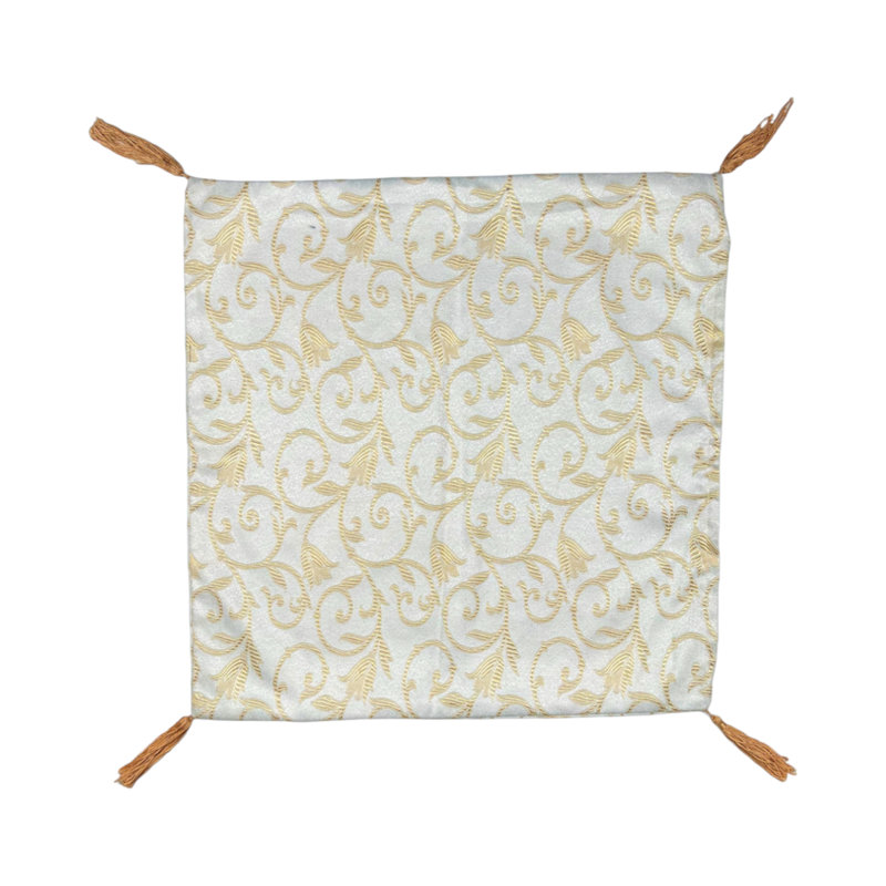Aloise Floral Square Cushion, 40cmH x 40cmW, White/Yellow