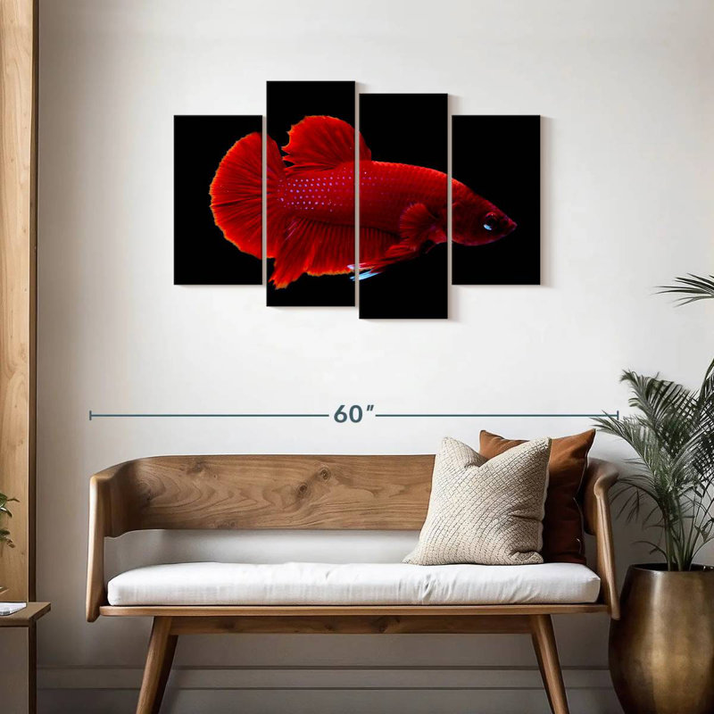 Brampt Vibrant Red Betta, 27" H x 43" W