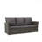 67.7" All-Weather Wicker 3-Seat Patio Sofa With Thick Black Cushions & Black Frame-966270577