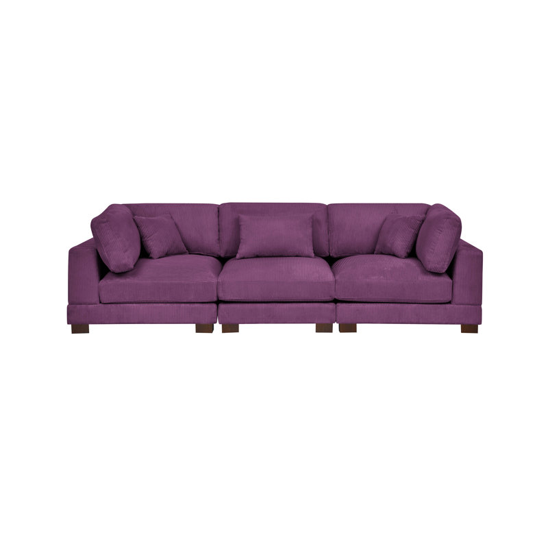 Assuntino 112" Square Arm Sofa, Purple