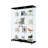 Extra Large 4-shelf Glass Display Cabinet In Black For Home Use, Accommodates Action Figures, Wine, Whisky, 5mm Tempered Glass, Solid Wood Frame, Metal Handle Bedroom, Fits Cabinet, Rivet