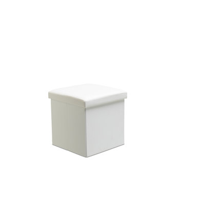 Kraska 38cm Wide Faux Leather Square Solid Colour Ottoman with Storage