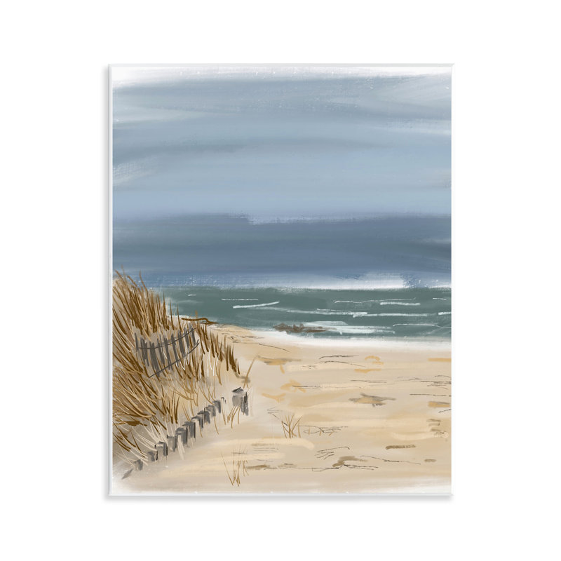 «Serene Beach Fence», art mural sur bois par Jan Weiss