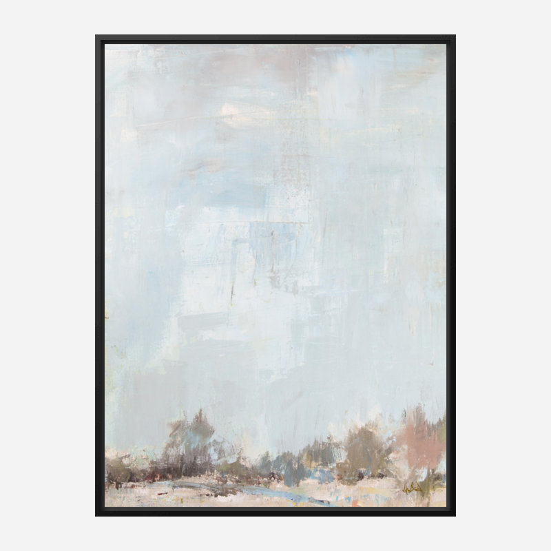 Happy Trees Acrylic Painting Print Canvas, 40" H x 30" W x 1.75" D, Black Framed Canvas