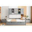 Lit de jour gris avec lit gigogne simple, tablette d'armoire, construction en bois et tablette, conception en bois massif-6540953-6540952