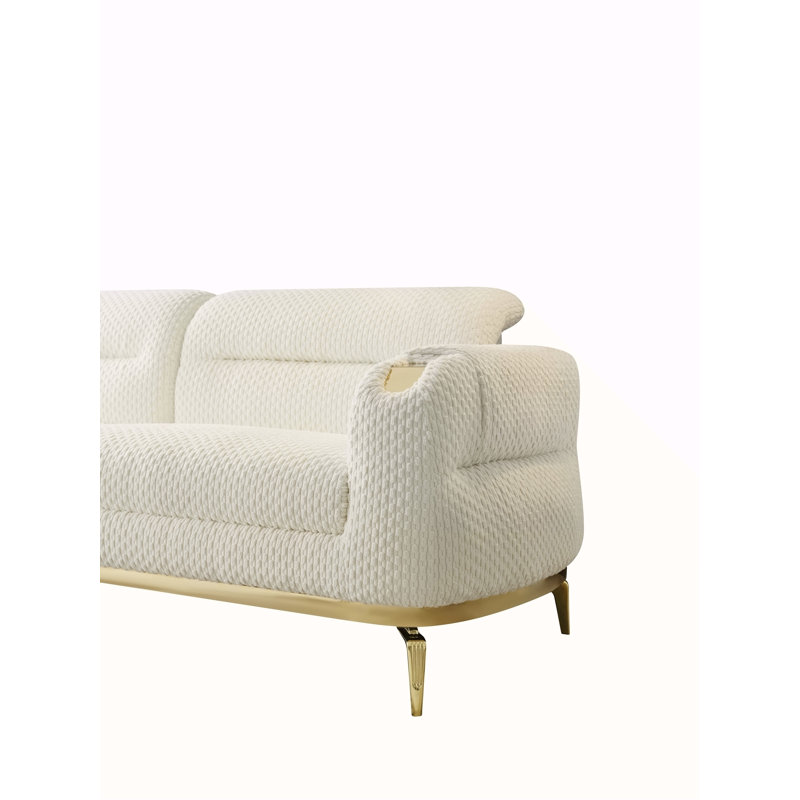 Ensemble de salon 2 pièces de style moderne avec bois et accents, parfait pour des sièges élégants et confortables