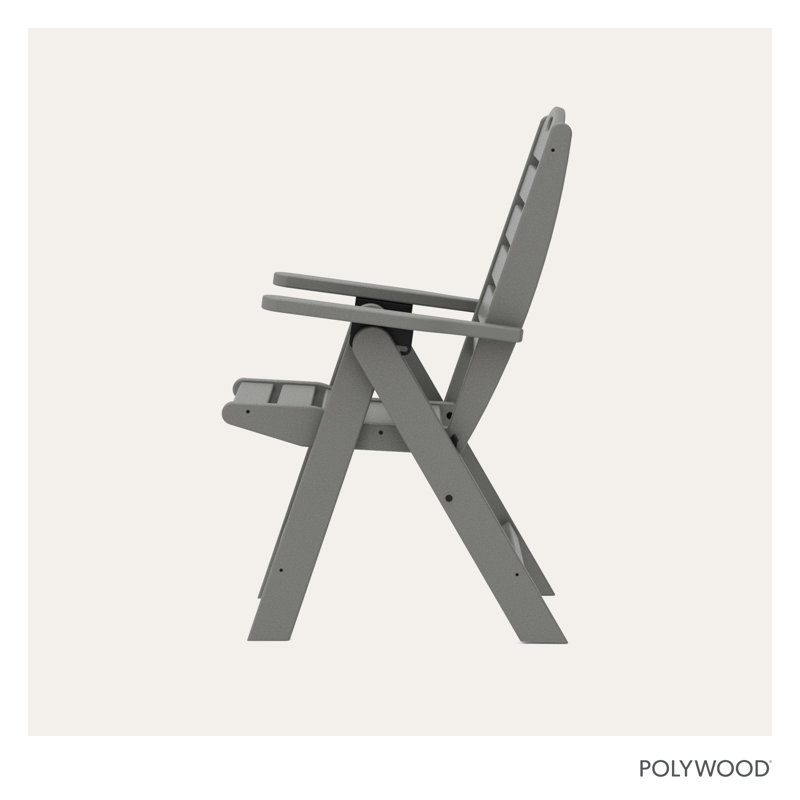 POLYWOOD Nautical Folding Highback Chair, Slate
