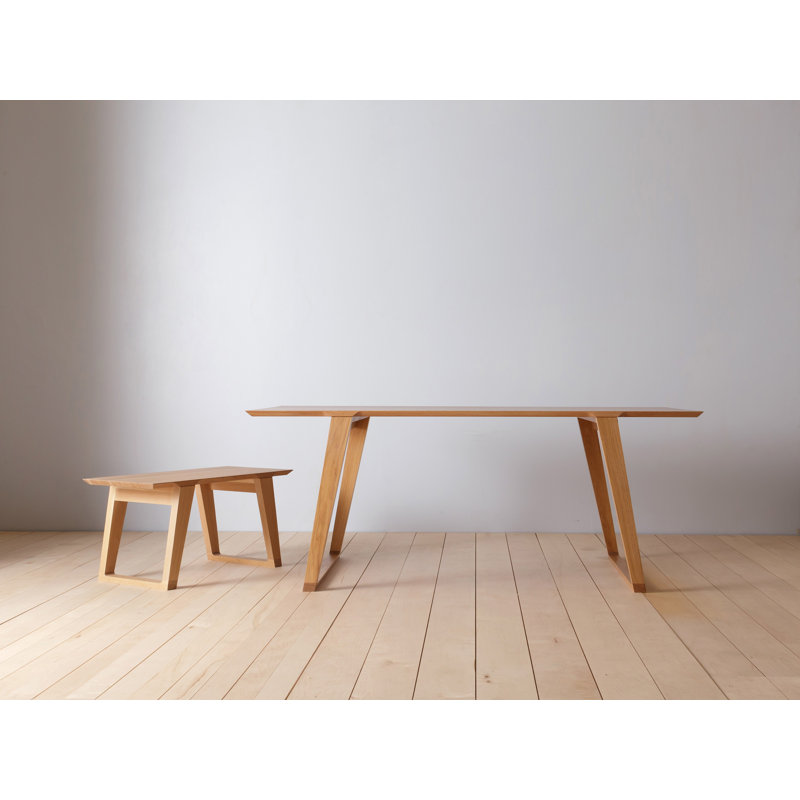 Isometric Solid Wood Dining Bench, 18" H x 72" W x 17" D, Nature