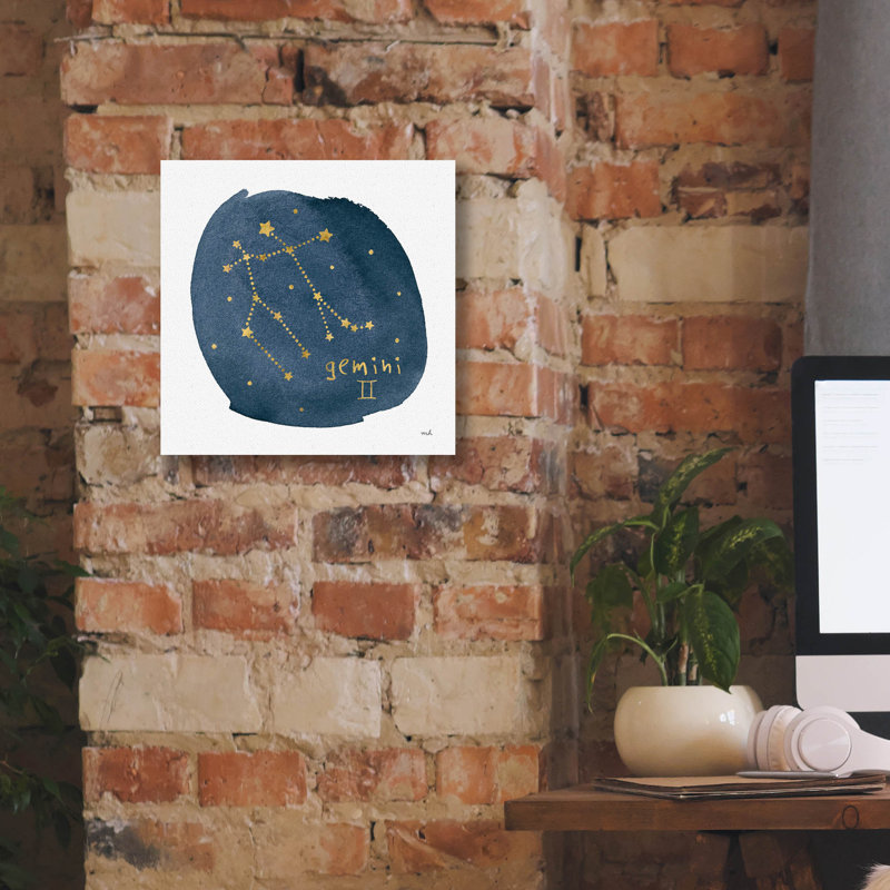 «Horoscope Gemini» par Moira Hershey, art mural sur toile, H 12 po x l 12 po x P 0,75 po