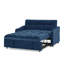 Canapé-lit escamotable avec dossier réglable, velours bleu, lit escamotable à dossier escamotable, rembourrage en velours, 47 po x 53 po x 31 po, 69 po x 45 po x 16,5 po-121047800