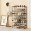 Range-chaussures en métal empilable à 2 niveaux avec tablettes réglables pour un rangement et un rangement des chaussures efficaces