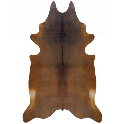Tapis brun uni en similicuir Novelty Helmine