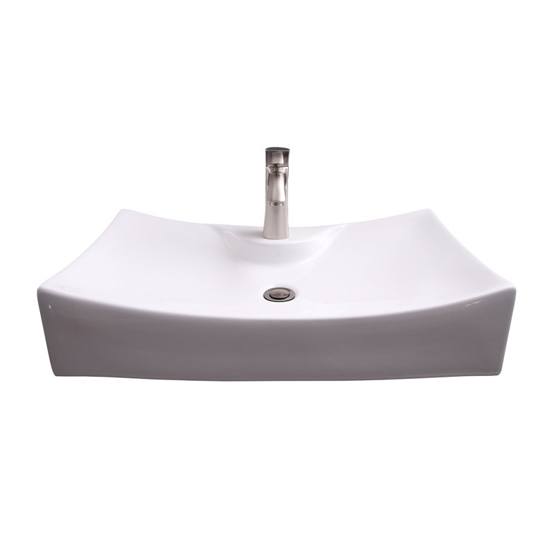 Lavabo de salle de bain mural en porcelaine vitreuse 27 "Chalmers