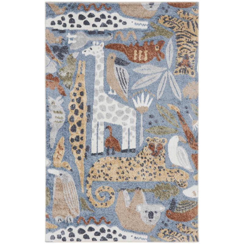 Maycon Rectangle Animal Print Machine Woven Polypropylene Plastic Rug, Rectangle 2'2" x 4'