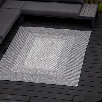 Rita Small Handwoven Rectangular Indoor/Outdoor Rug in Pebble Grey