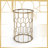 Harper Round Glass Top Accent Side Table with Gold Metal Frame, 16-Inch