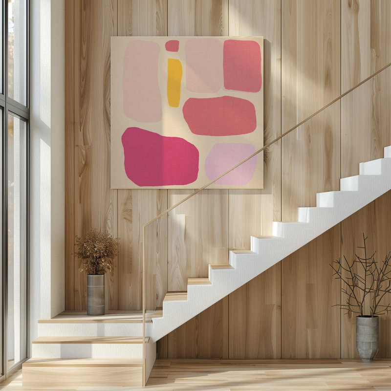 54 "x 54" Rhomatique rythmique v1, grande impression sur toile, H 54 po x l 54 po