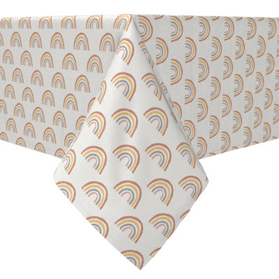 Square Tablecloth, 100% Cotton, 60X60", Neutral Rainbows