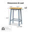 Ensemble de 2 tabourets de bar en bois massif avec repose-pieds, style campagne-110134162