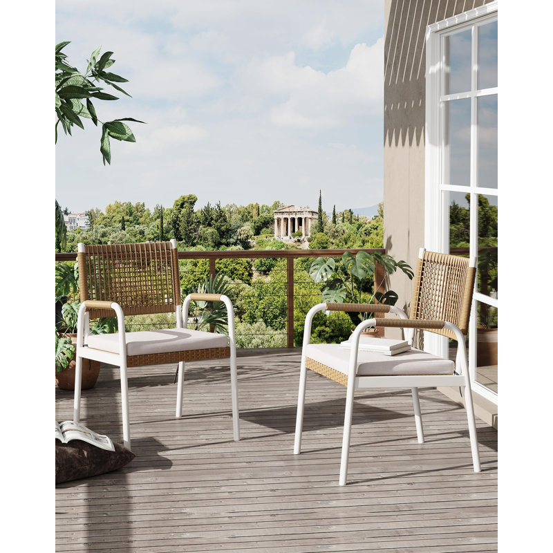 Patio Dining Armchair, White
