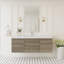 Ensemble de meuble-lavabo mural moderne 60 po avec lavabo intégré en résine, 2 armoires et 2 tiroirs à fermeture en douceur-497600430