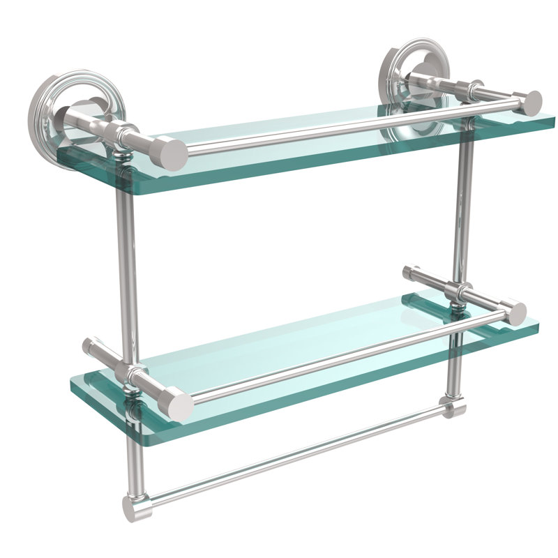 Alcott 2 Piece Tiered Shelf with Towel Bar, Polished Chrome