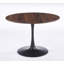Table tulipe de 42,1 po de couleur noyer, table de salle à manger de style Mid-Century pour 4 à 6 personnes - plateau de table rond en panneau de fibres à densité moyenne (le plateau de table comprend deux panneaux), table de salle à manger à piédestal, table de bout et table basse de loisir