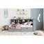 Lit de jour double en bois avec 2 tiroirs, lit de jour avec tablette de rangement et ports de chargement USB-1842699849