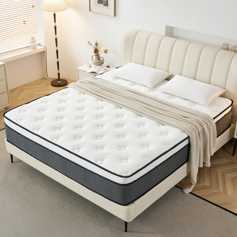 12 Inch Medium Hybrid Mattress in a Box Pillow Top, King, 12"