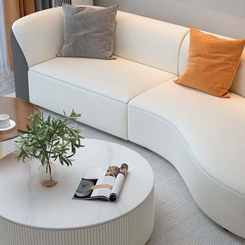 Ensemble de canapé et table basse gris et blanc
