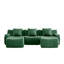 Canapé en forme de U doux en tissu Teddy désossé, méridienne d'assemblage, aucun accoudoir incurvé requis, conception épurée antidérapante 32D, épurée, s'adapte aux salons de lecture, vert-45469115
