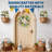 18 Inch Easter Egg Wreath, Spring Floral Greenery Rattan Front Door Wall Home Decor-129198596