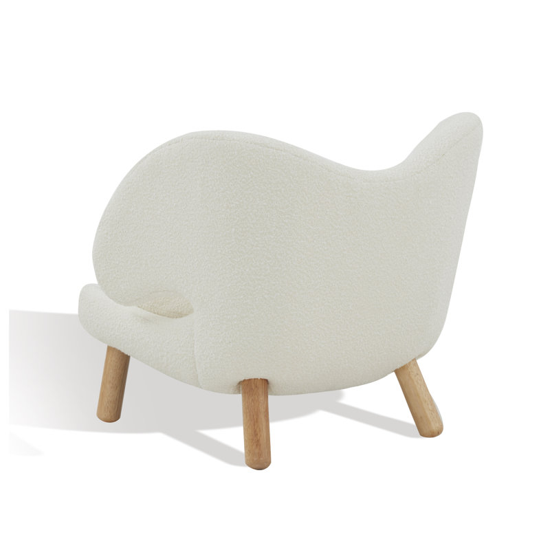 Felicia Contemporary Accent Armchair, Ivory, Natural