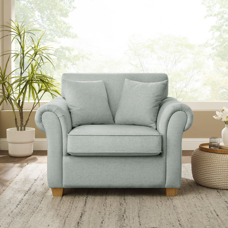 Divanique 40.94'' W Upholstered Accent Chair, Mint Polyester Blend