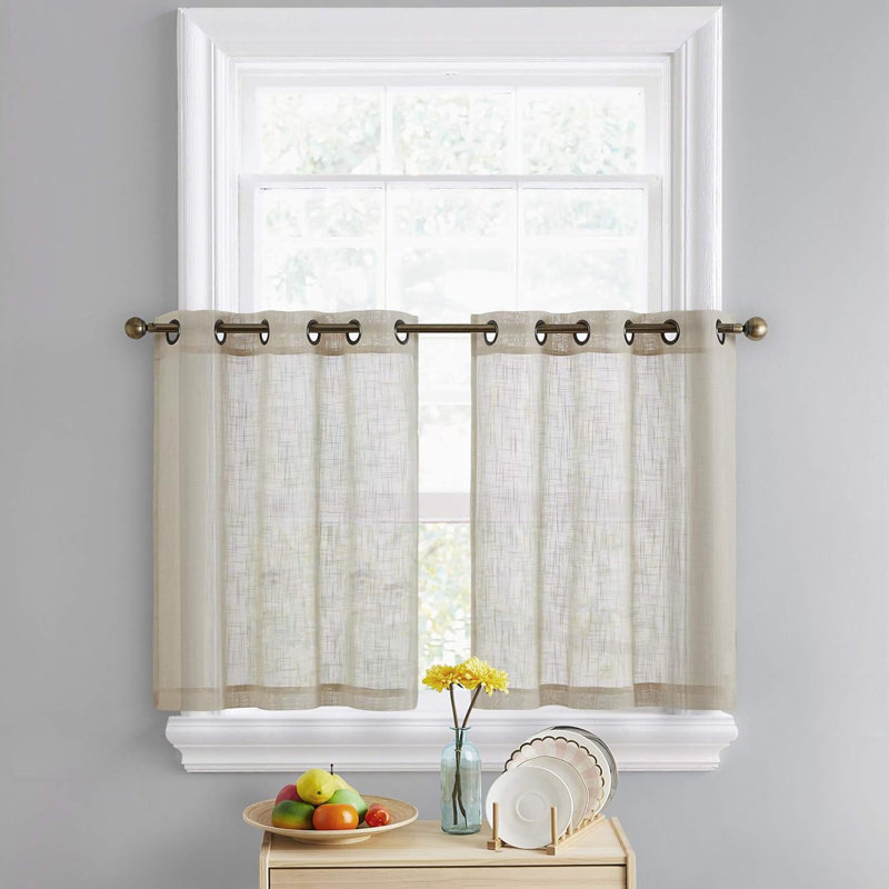 Aleksander Tailored Cafe Curtain, 35" W x 36" L, Dusty Blue