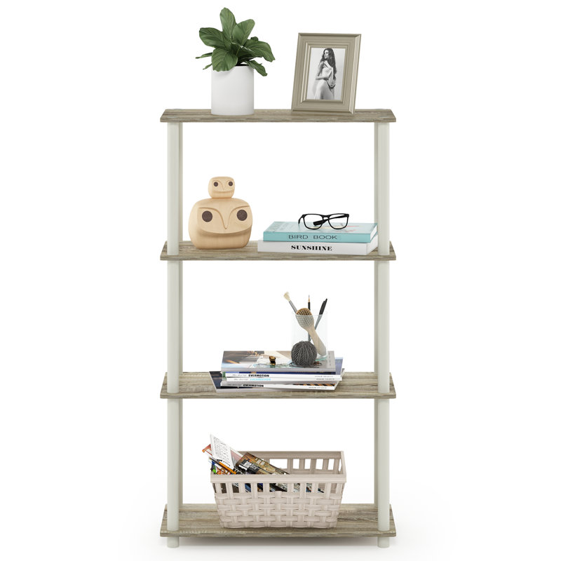 Johnston 43.3" H x 23.6" W Plastic Etagere Bookcase, Sonoma Oak/White