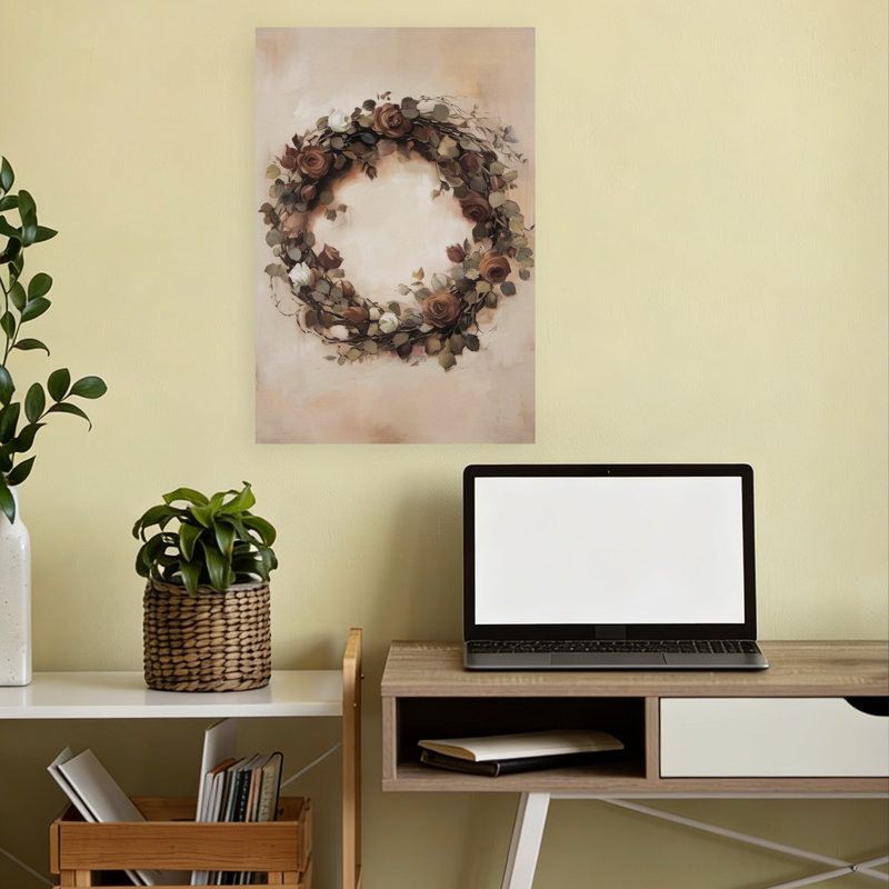 Art mural moderne abstrait Timeless Wreath, 18" H x 12" W