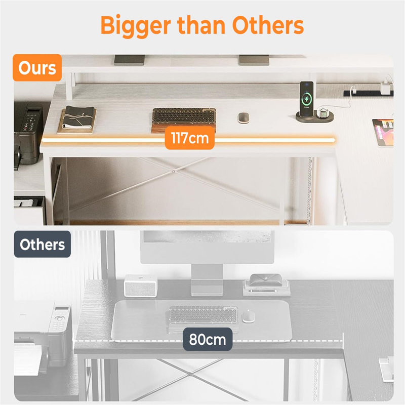 Metal Base Computer Desk, White