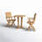 Brote 2 - Person Teak Wood Patio Dining Set with Round Table