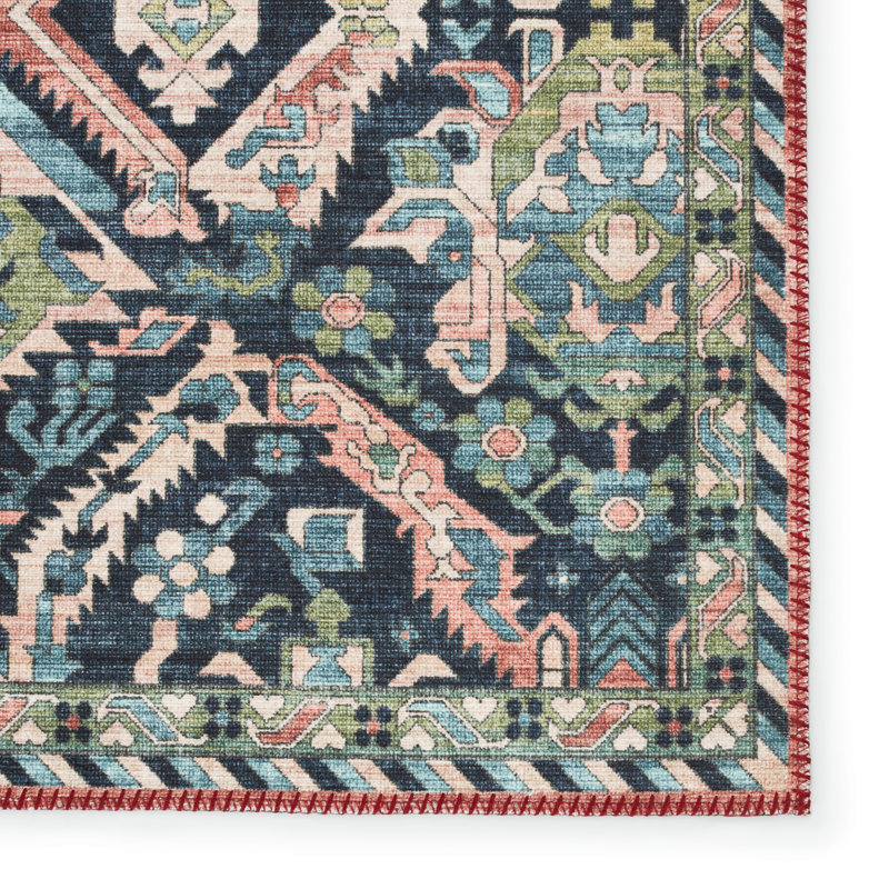 Tapis bleu foncé / brun Teleza, Rectangle 8 pi x 10 pi