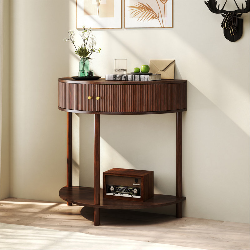 Console Arti-Crafted Demi-Lune Wave, Brown