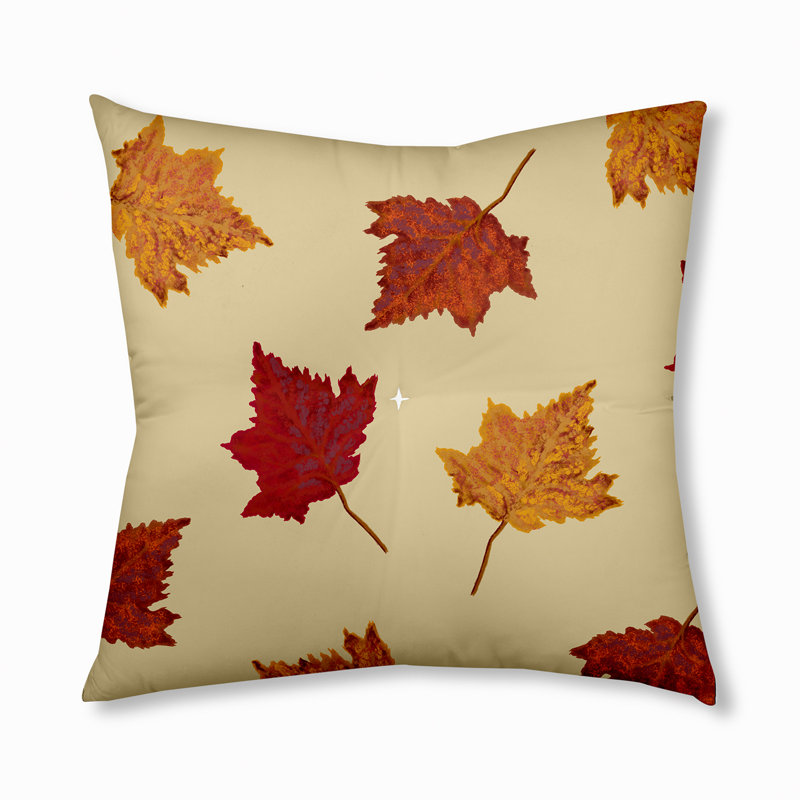 Coussin de sol 280_Dancing Leaves, Jaune, 30 po x 30 po