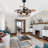 42" Retractable Ceiling Fan with Light and Remote, Black Finish Farmhouse Caged Ceiling Fan with Quiet Reversible DC Motor